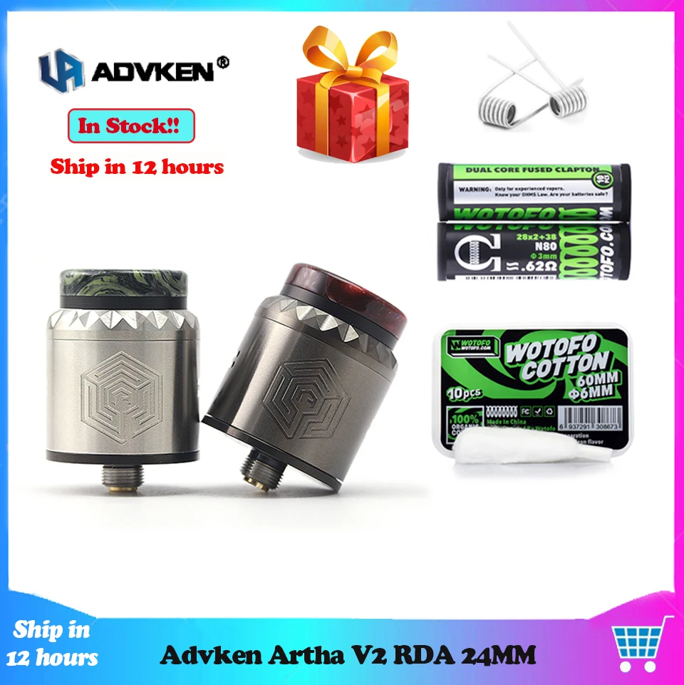 Advken Artha V2 RDA испаритель 24 мм перестраиваемый Четыре Поста электронная сигарета 510