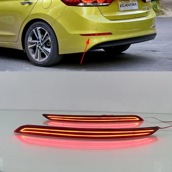 

Car Flashing 2 Pcs For Hyundai Elantra 2016 2017 2018 2019 Car LED Rear Bumper Reflector Light LED Parking Stop Brake Lamp Tail
