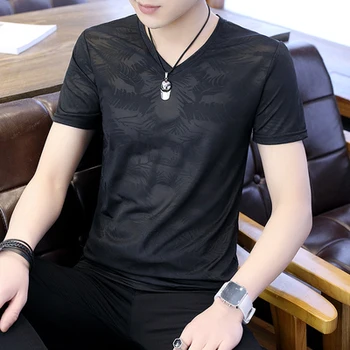 

Short-sleeved t-shirt men's casual simple bottoming shirt half-sleeved clothes 8888