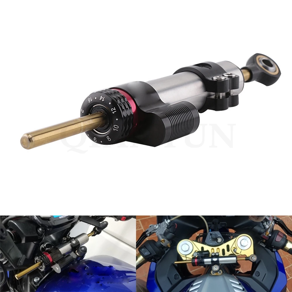 

Universal Motorcycle Adjustable Steering Damper Stabilizer For Yamaha R15 V3 FZ16 R25 XJR 1300 MT 09 Tracer YZF R6 FZ6