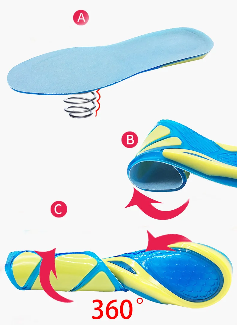 Силиконовые стельки, гелевые ортопедические стельки для ног, обувь для ног, спортивная стелька, амортизирующие стельки, ортопедические стельки
