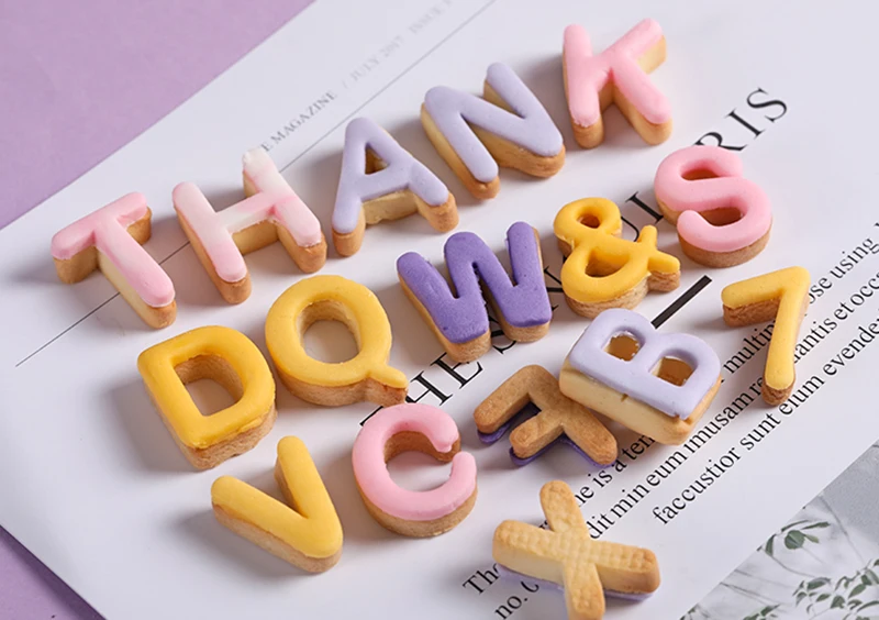 40pcs/set Alphabet Number Cookies Cutter Fondant Biscuit Cutter Mold Figure Letter Pastry Cake Mould Baking Decorating Tools