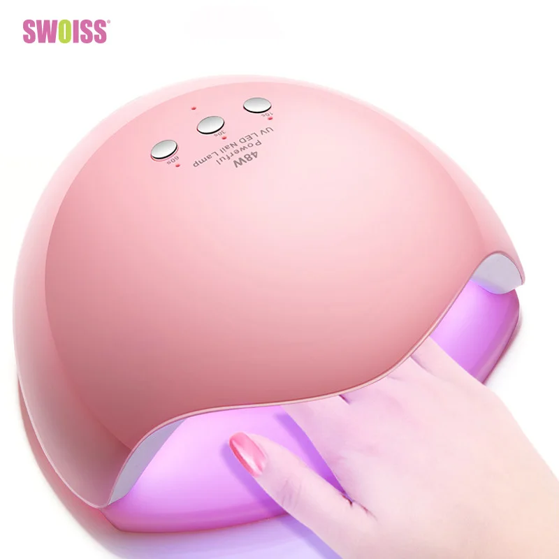 

SWOISS Stove For Nails Dryer Phototherapy Machine Nail Gel Polish Glue UV Baking Lamp Manicure 48W Intelligent LED Lamp Tool