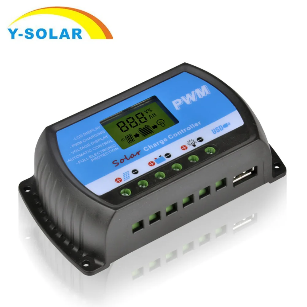 

12 V/24 V 10A 20A 30A PWM Solar Controller LCD Display with USB