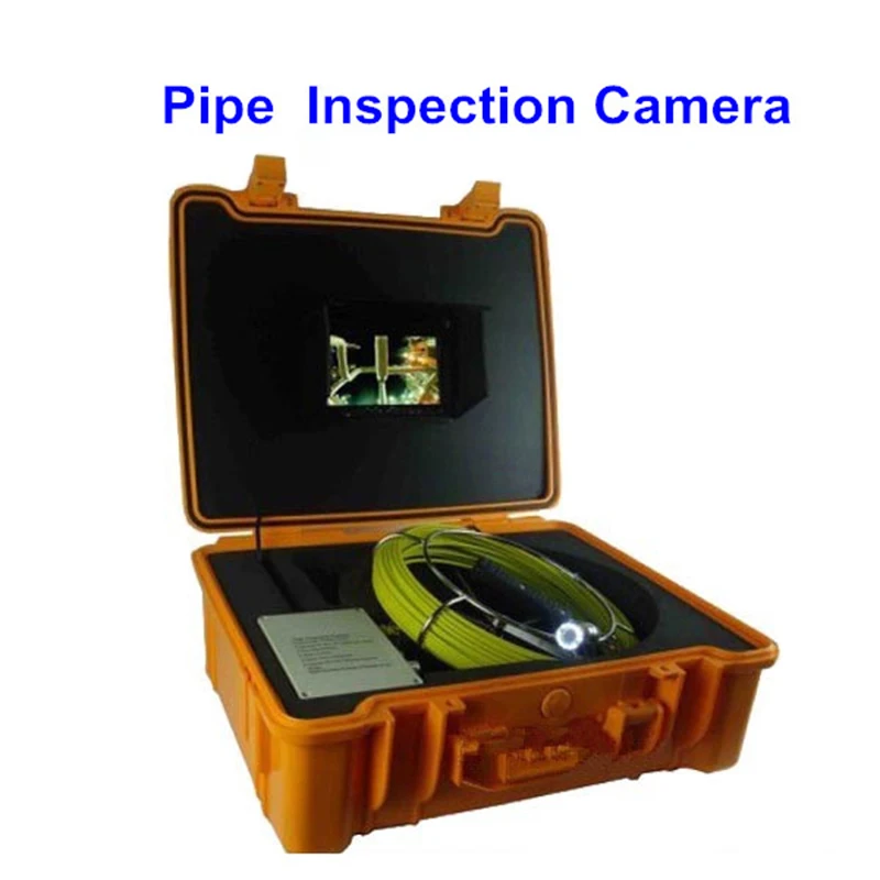 

720P Pipe Sewer Drain Video Camera 7" Pipeline Inspection Industrial Endoscope System 23mm 20m Cable With DVR Recorder12pcs LED