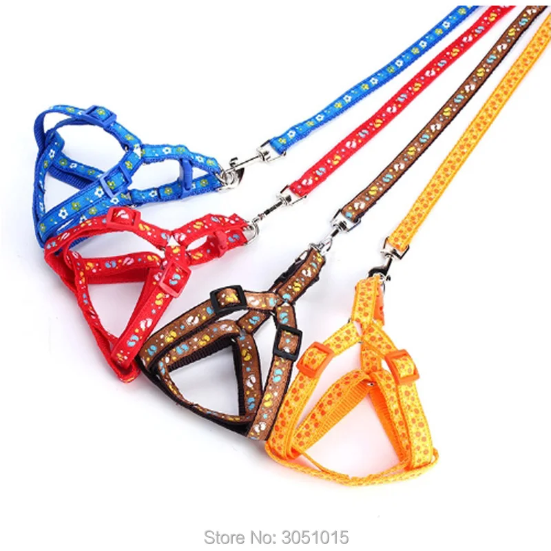 

20pcs printing Adjustable Rope Pet Dog Puppy Cat Lead Leash Walking Chest Strap Training Leash Cats Dogs Harness Collar Leashes