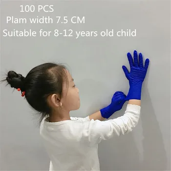 

Lateefah 100pcs Disposable Latex for Kids Universal Nitrile Protection Safety Gloves for Left and Right Hands for Children