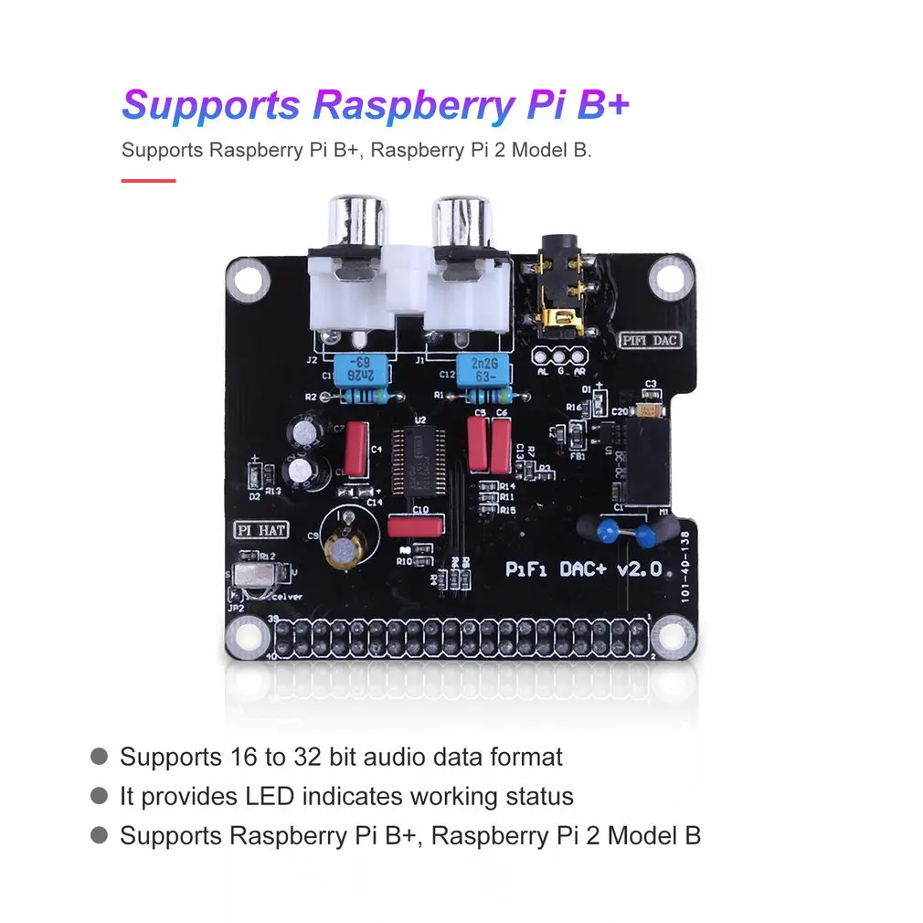 PCM5122 HIFI DAC аудио модуль звуковой карты ies 384 кГц со Светодиодный индикатор для Raspberry Pi B+ для Raspberry Pi 2 Модель B