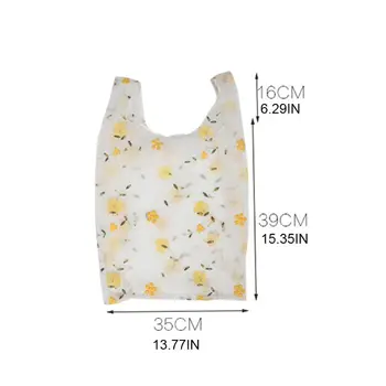 

Reusable Mesh Cloth Shopping Bag Shoulder Pouch Grocery Embroidery Flower Bags X7XC