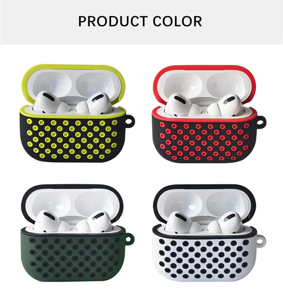 Cover For Airpod Pro Case Shock-proof Honeycomb Double Layer Silicone Protective Hook with Case For Airpods Pro_voghion.com