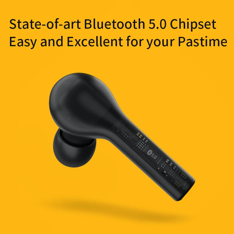 QCY T5 беспроводные Bluetooth наушники V5.0 сенсорное управление стерео HD говорящий с батареей 380 мАч