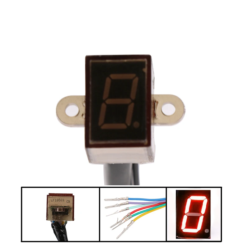 

Hot Sell LED Universal Digital Gear Indicator Motorcycle Display Shift Lever Sensor 5 Gears Waterproof LED Display Plug Play