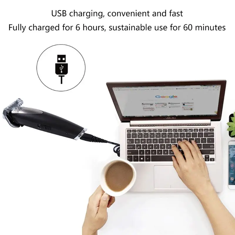 Electric Trimmer Low Noise Rechargeable Hair Clipper Cordless Shaver Razor Hairdressing Machine