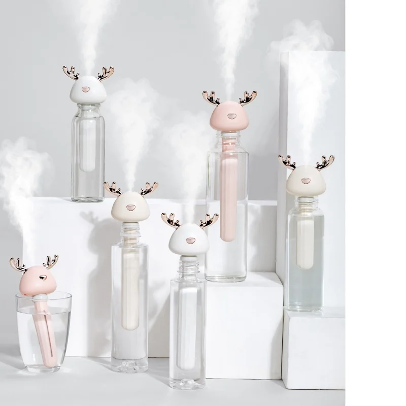 Newest Cute Antler Design Portable USB Cool Mist Humidifier Air Diffusers For Travel Home Office Hotel Car Without Water Bottle | Дом и сад
