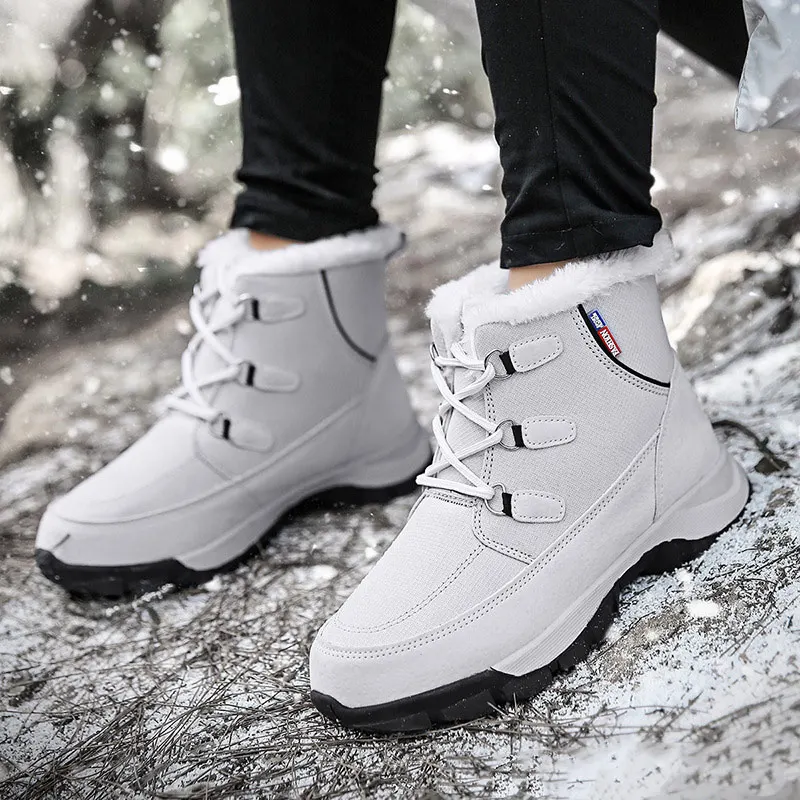 Women Winter Mid Calf Snow Boots Ladies Flat Platform Lace Up Women's Waterproof Warm Furry Plush Woman Casual Female Shoes New