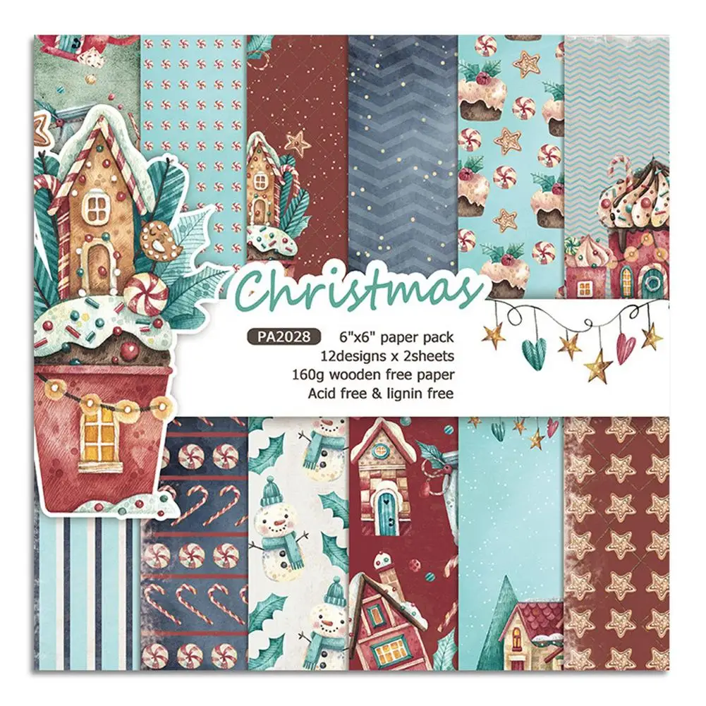 Pattern Paper Pack Christmas Scrapbook Paper 24 Sheets 6 6 Inches