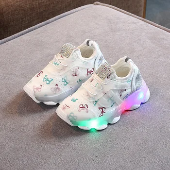 

Leisure Time Light Luminescence Girl Catamite Sneakers Child Elastic Force Cloth Children Toddler Girls Fashion Boys Shoes