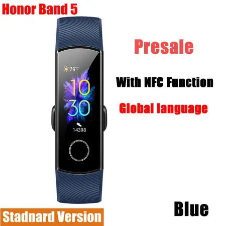 Умный Браслет huawei Honor Band 5, Оксиметр, NFC, волшебный цветной сенсорный экран, для плавания, для обнаружения сердечного ритма, сна, сна - Цвет: with NFC