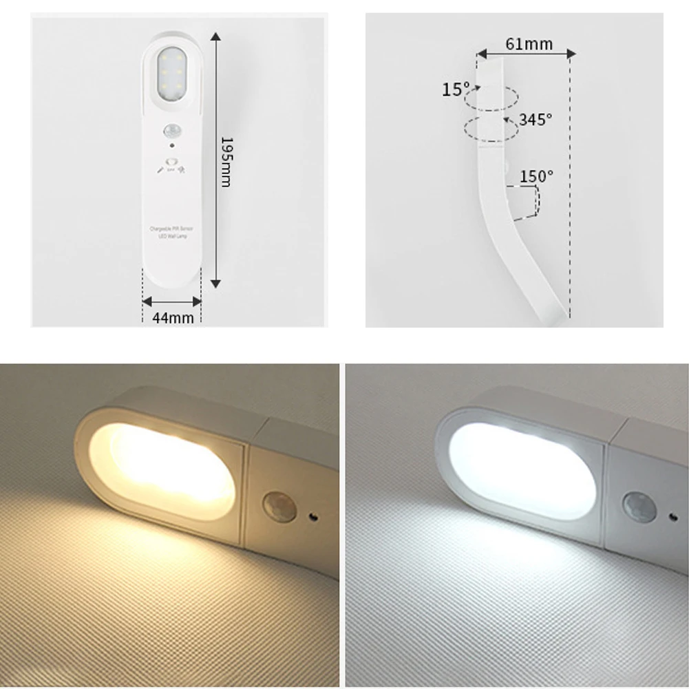 Светодиодный настенный светильник на солнечной батарее заряжаемый PIR датчик