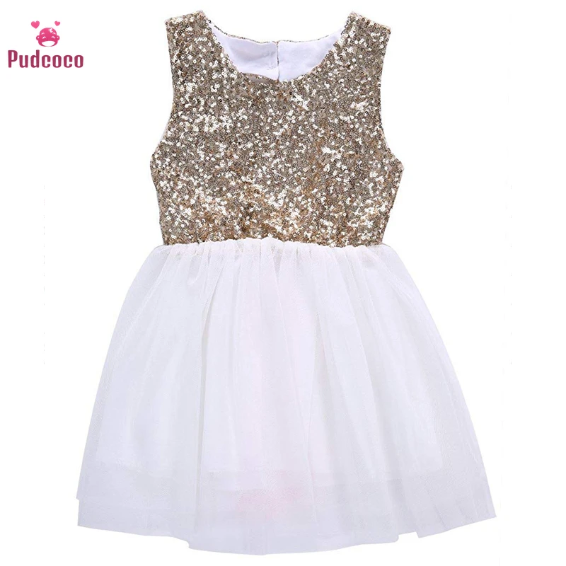 

2020 Baby Summer Clothing Toddler Baby Girl Dress Sequins Princess Pageant Party Prom Gown Wedding Love Backless Bow Clothes