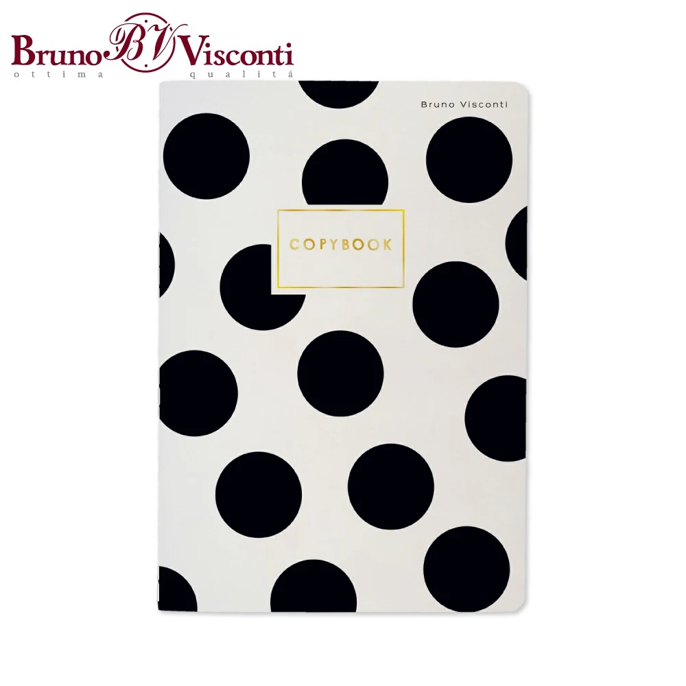 NOTEBOOK A5 &quotBLACK POLKA DOT&quot 40 l. cage 7-40-001 / 117 BRUNO VISCONTI Notebook stationery for school Notebooks schools supplies Writing