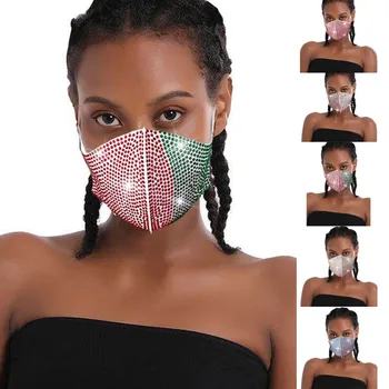 

Diamonds Breathable Mouth Party Mask Washable And Reusable Ply Filter Mask mouth Face mask Breathable Earloops Masks