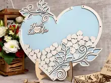 Księga gości rustykalny ślub księga gości alternatywna ramka niebieska skrzynka na listy serce życzenia ślubne pomysł na ślub skrzynka na listy drewniane spersonalizowane tanie i dobre opinie 