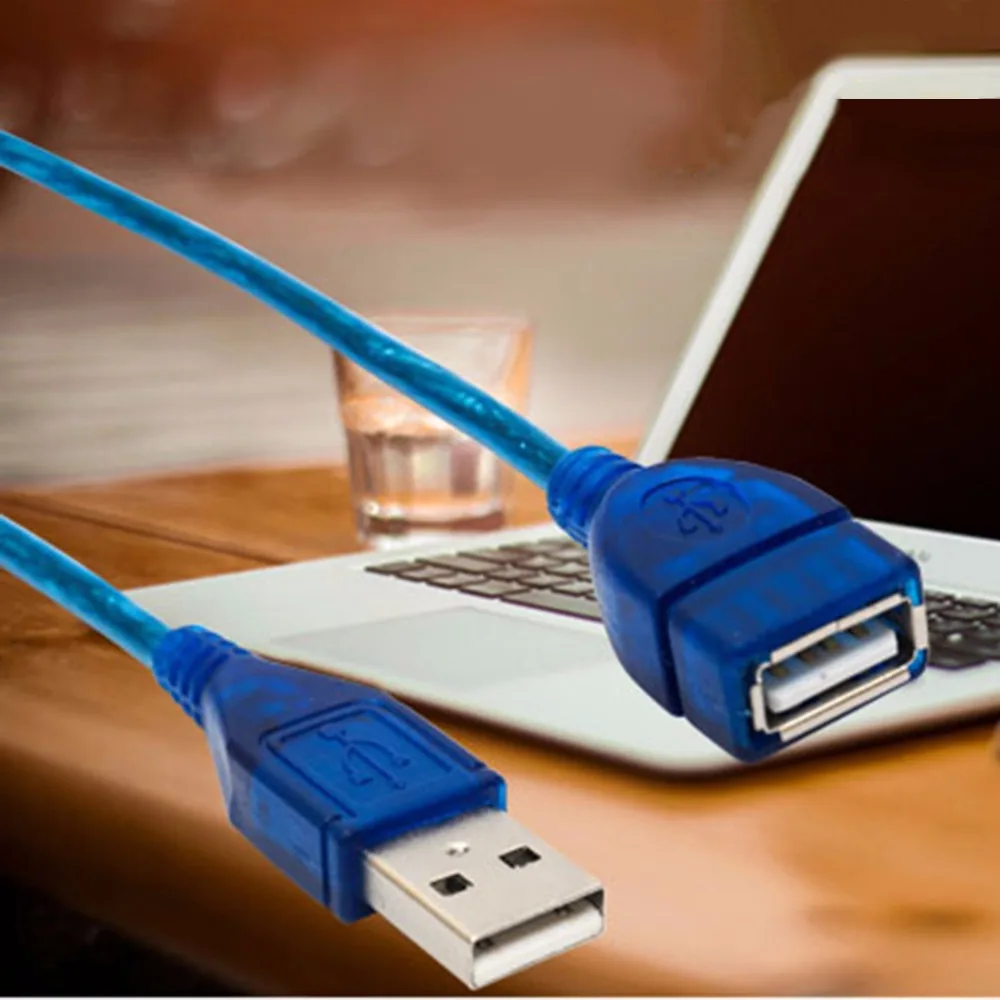 1/1. 5/2/3 м анти-помех USB 2,0 Удлинительный Кабель USB 2," папа" в USB 2,0 женскому удлинитель Дата-кабель, шнур синхронизации синий