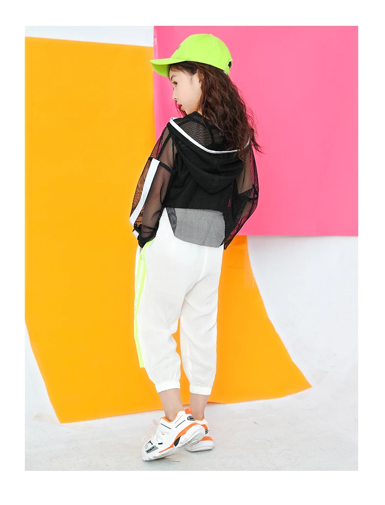 Toddler Girls Oversize Full Sleeve Hoodies Hip Hop Ballroom Jazz Dance Costumes Kids Boy Skirttrousers Clothing Set Team Wear (13)