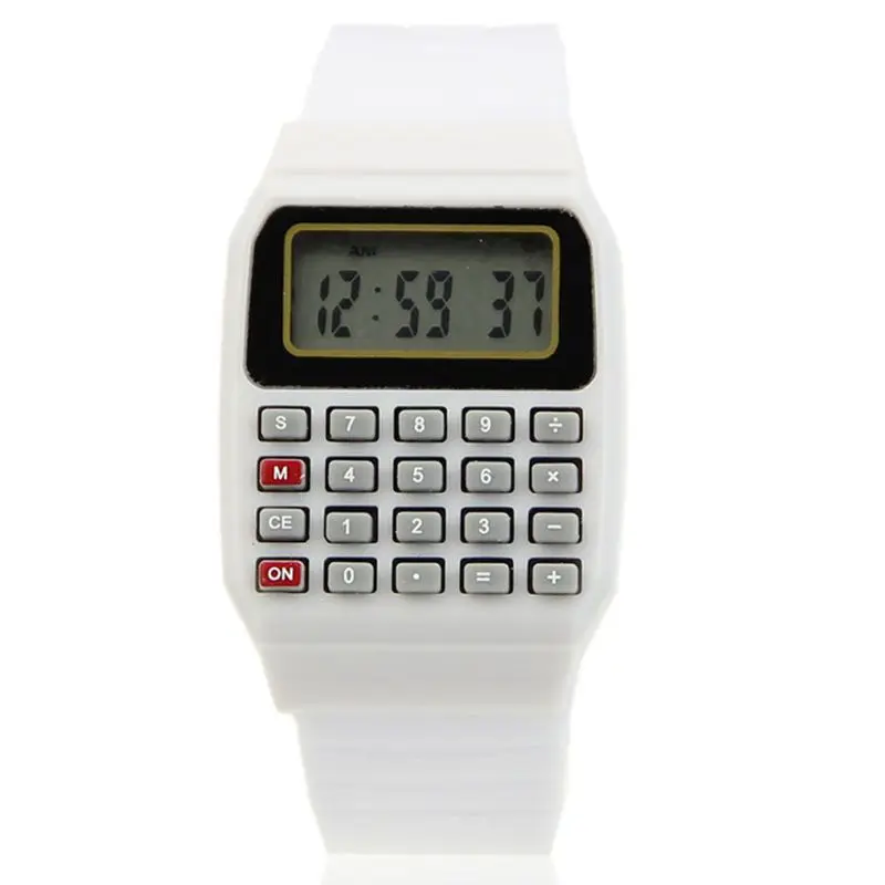 Fad Children Silicone Date Multi Purpose Kids Electronic Calculator Wrist Watch AXYF 3