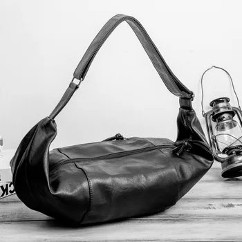 

2020 men's Chest Bags PU Leather Young Leisure Casual Street Package Fashion Shoulder Bag crossbody bags for male