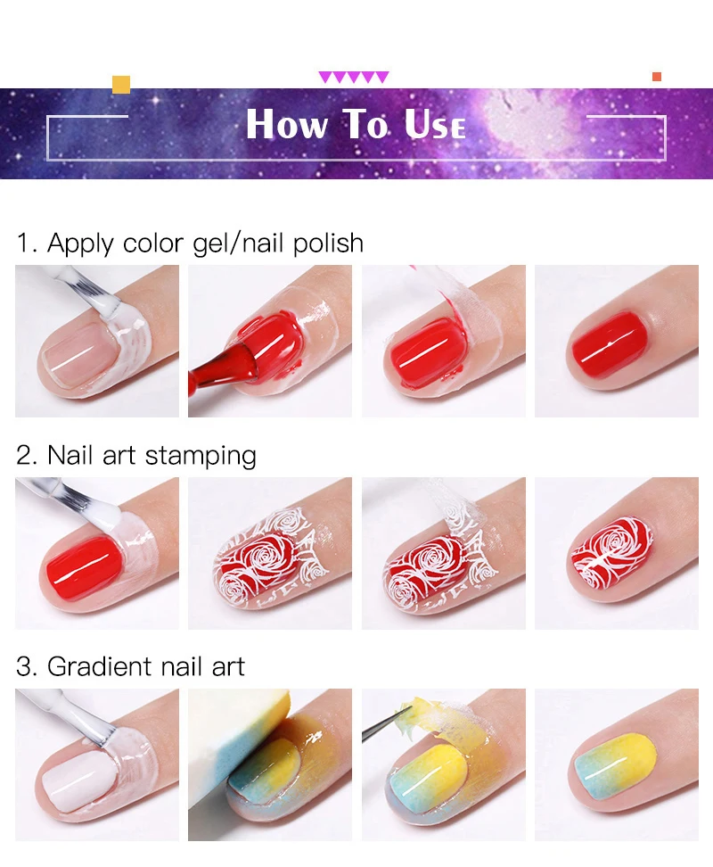 Description Picture 4 of itemLILYCUTE 7ml/5ml Peel off Latex Odorless Cold-resistant White Nail Art Care Edge Protector Nail Art Stamping Tools