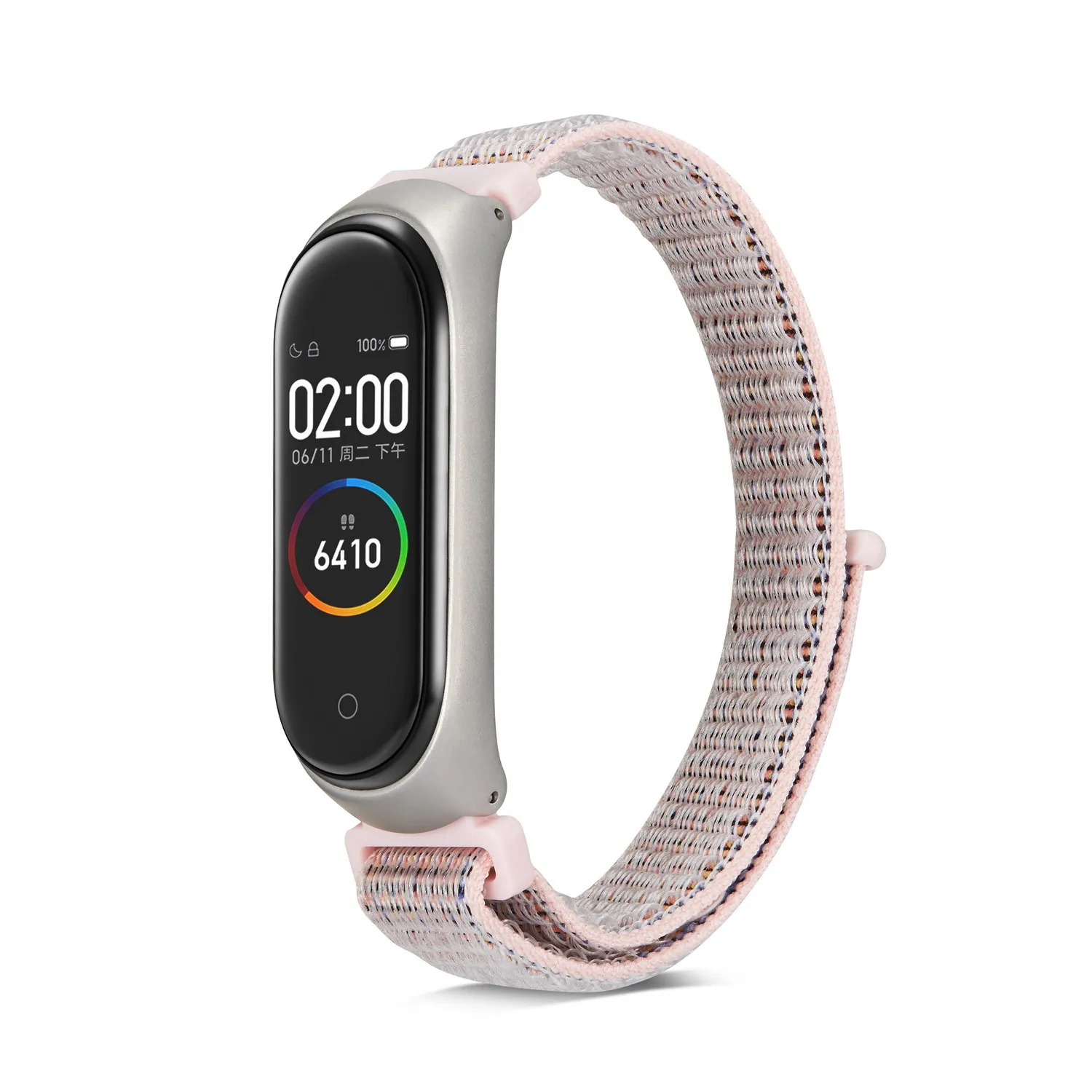 Нейлоновая петля сменный Браслет для Xiaomi Mi band 3 спортивный браслет дышащий ремешок для Xiaomi Mi band 4 Смарт часы аксессуары - Цвет: Pink Sand
