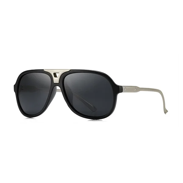 KDEAM, классический дизайн, поляризационные солнцезащитные очки, мужские, для вождения, для путешествий, солнцезащитные очки, летние, новые, UV400, очки, сплав, шарнир, прочные, KD39 - Цвет линз: 2 Black Silver Frame