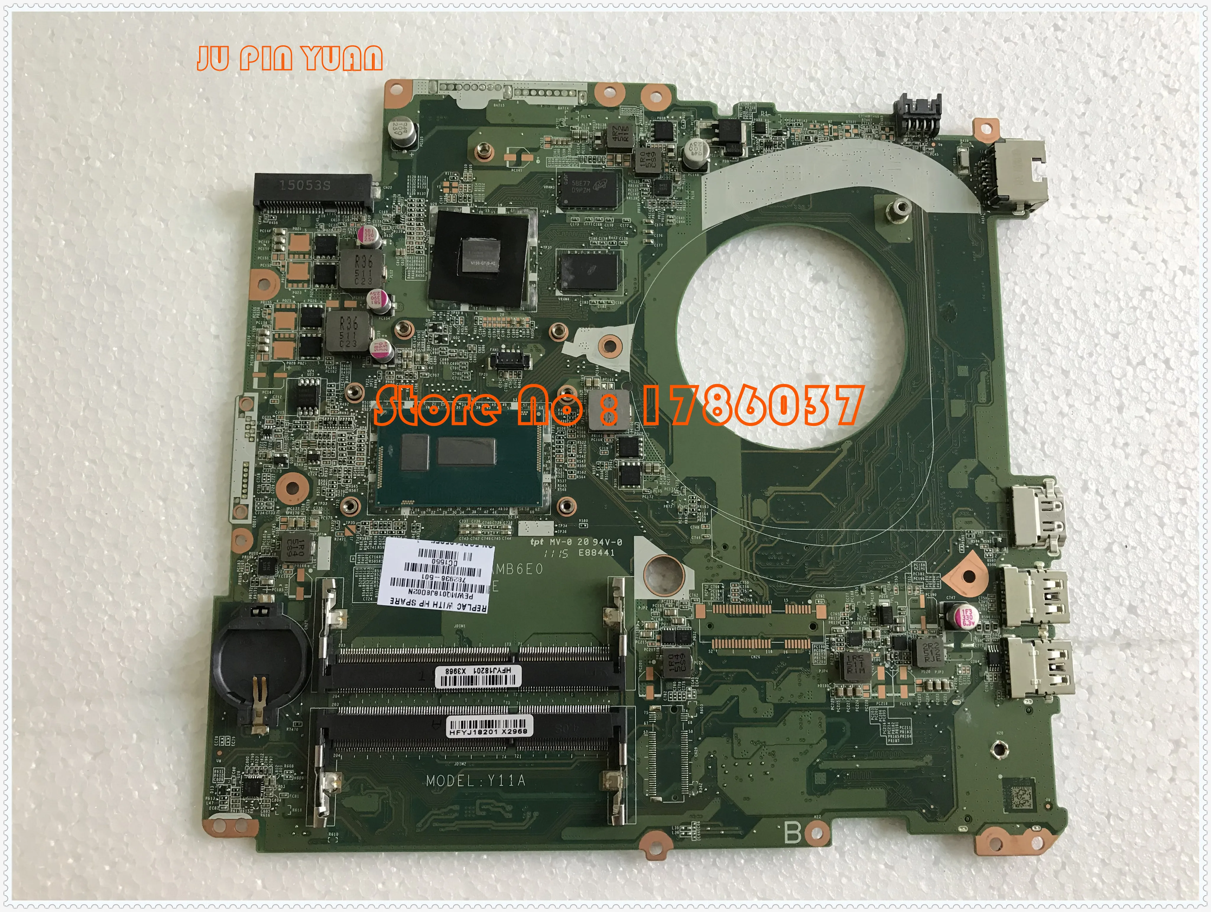 

JUPINYUAN 782936-501 782936-001 DAY11AMB6EO for HP PAVILION 15T-P200 17-F NOTEBOOK MOTHERBOARD DSC 840M/2GB i7-5500U W8STD