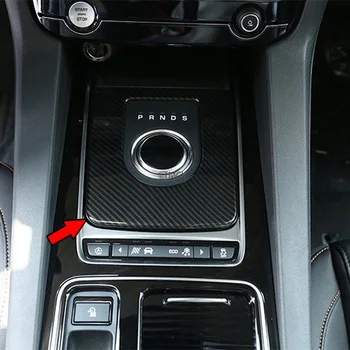 

For Jaguar XE X760 XF X260 F-PACE X761abs carbon fiber style car center console gear panel frame cover trim accessories