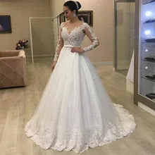 Недорогое сексуальное винтажное кружевное свадебное платье Vestido De Noiva, романтическое богемное бальное платье с длинным рукавом, свадебное платье