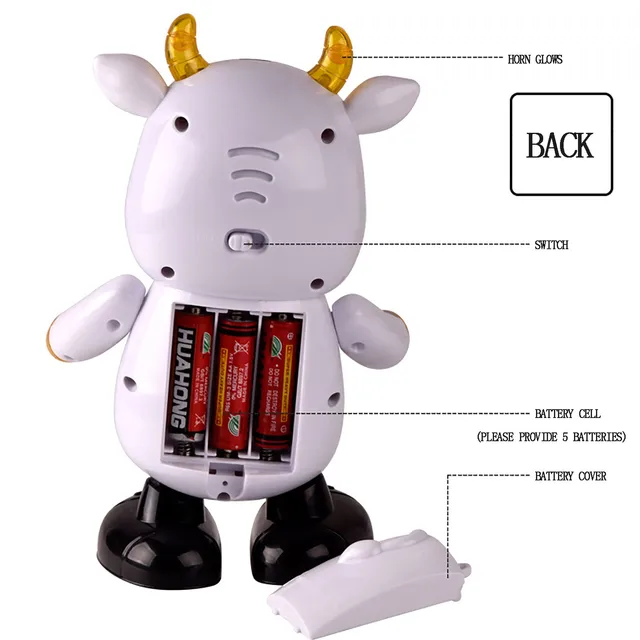 Hot Selling Dancing Cow Robot Toy With Light And Sound Guide Baby Crawling Leisure Educational Toy Children's Electric Toy 5
