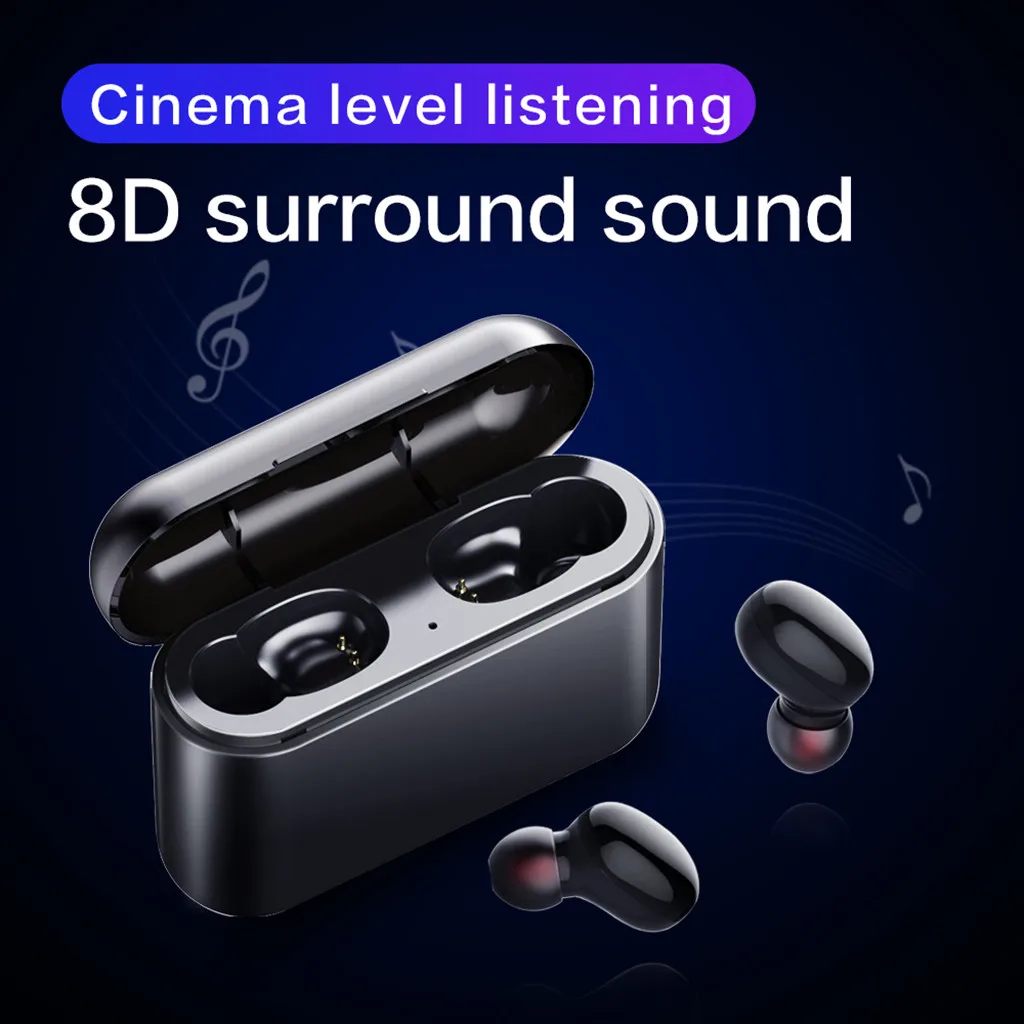 BT5 0 Sports Multi function Big Battery Double Earphones In Ear Wireless Headphone Stereo Earbuds Sports Headset With Mic