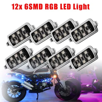 

Lamp 6SMD Light 12pcs set Motorcycle RGB Neon Under Glow Kit Atmosphere