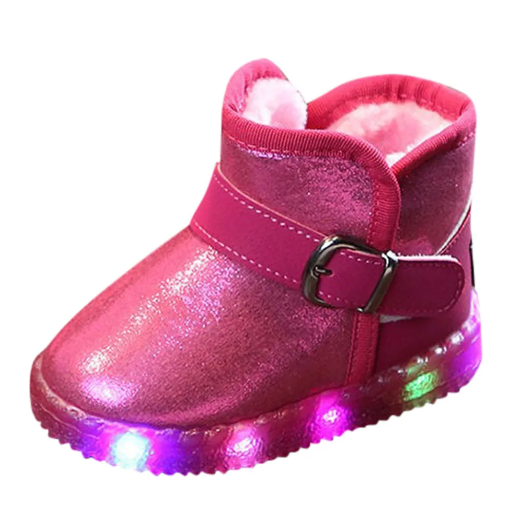 Детские ботильоны; детская обувь; Светодиодный светильник; Светящиеся кроссовки на плоской подошве; теплые зимние ботинки; детские ботинки; обувь для детей