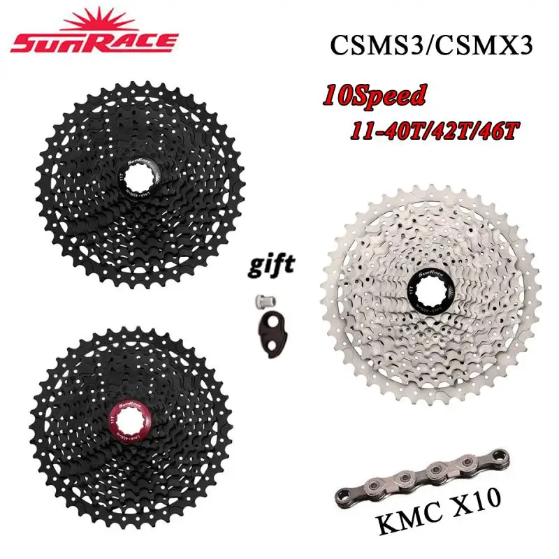 SUNRACE 10 Speed 11-40t//11-42t//11-46t MTB Bike Cassette fit Shimano SRAM CSMS3