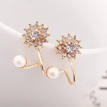 

2020 Tassel Earrings Pendientes Earing E693 Korea Earrings Fashion Beautiful Full Drill Snow Melting Pearl Earring Ear Clip