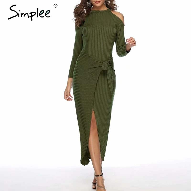 Simplee Элегантное женское платье длинным рукавом облегающее в офисном стиле |