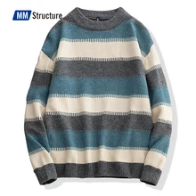 

Men Pullover Sweater Oversize Harajuku Streetwear Knitwear Autumn New Japanese Fashion Casual Loose Thick O-Neck Wool Knitted