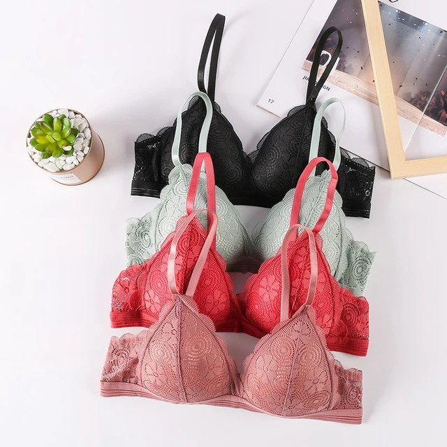 Women Wire Free Lace Bralette  Lace Bra Transparent Bralette