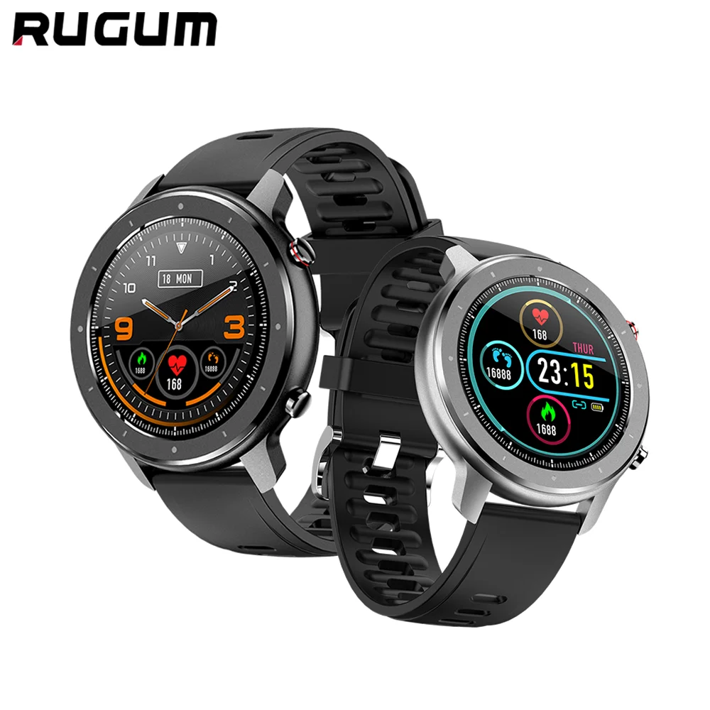 Смарт-часы Rugum F12, полный круглый экран, IP68, водонепроницаемый браслет, мониторинг сердечного ритма, кровяного давления, фитнес-трекер, умные часы