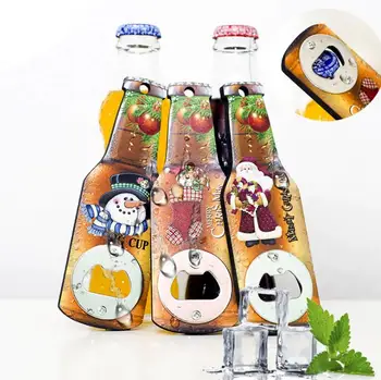 

Creative Christmas Beer Bottle Opener Fashion Refrigerator Stickers Xmas Party Supplies Decoration Home Kitchen Tools SN2996