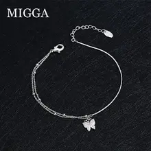 MIGGA нежные микро вставки из кубиков циркона браслет с подвесками бабочки цепи модные женские Подарочные ювелирные изделия