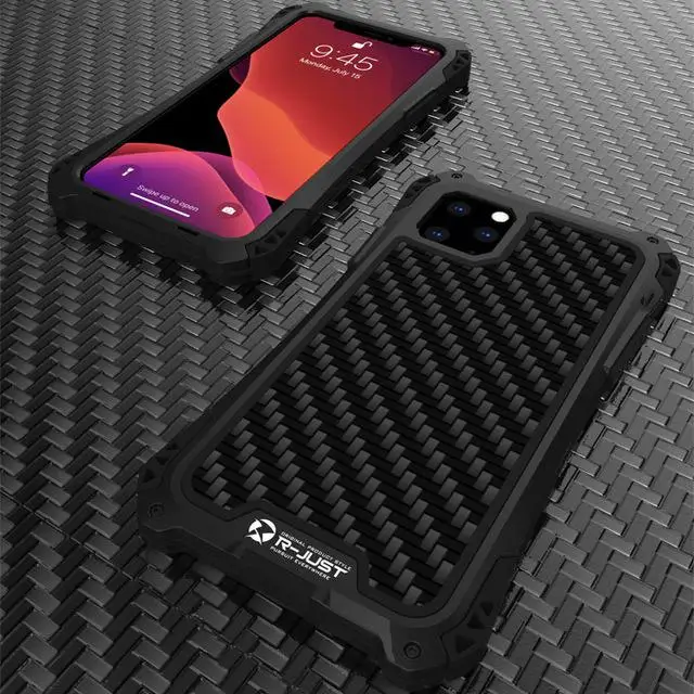 Чехол для Iphone 11 Pro Max, роскошный жесткий металлический ТПУ силиконовый гибридный противоударный защитный чехол для телефона, чехол для Iphone 11 - Цвет: Черный